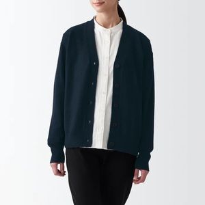 Muji Navy Wool Cardigan